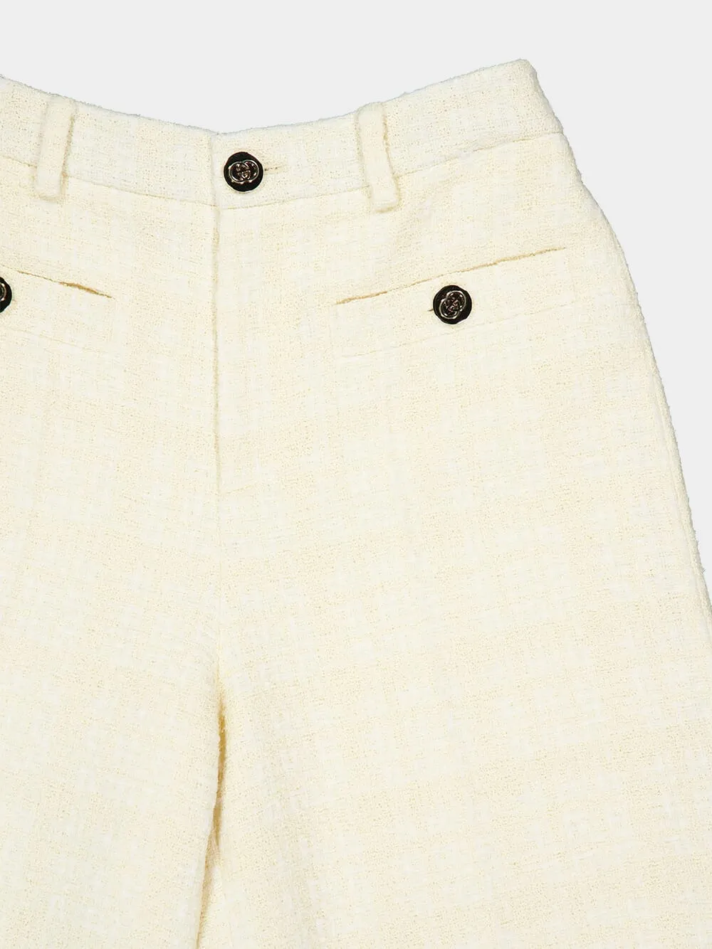 Beige Straight-Leg Cotton Trousers sold by Fashion Clinic product image thumbnail 3