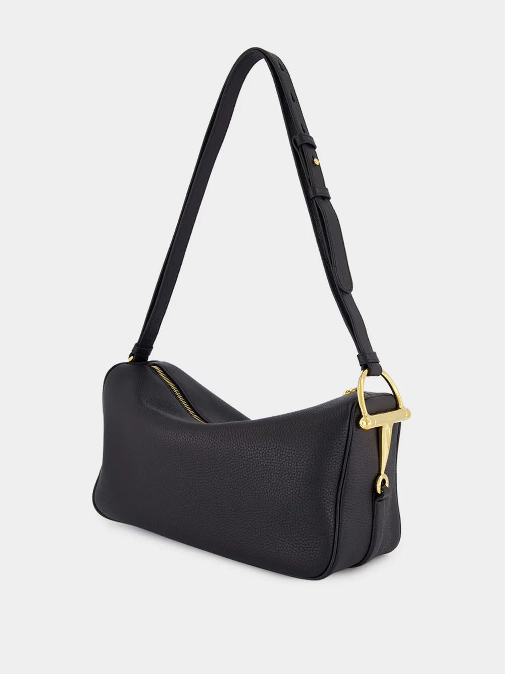 Black Half Horsebit Medium Shoulder Bag sold by Fashion Clinic product image thumbnail 4