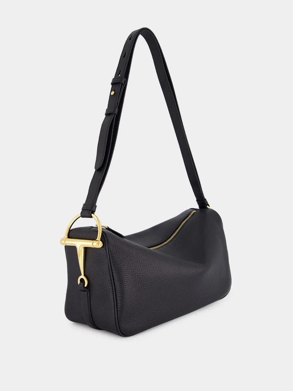 Black Half Horsebit Medium Shoulder Bag sold by Fashion Clinic product image thumbnail 2