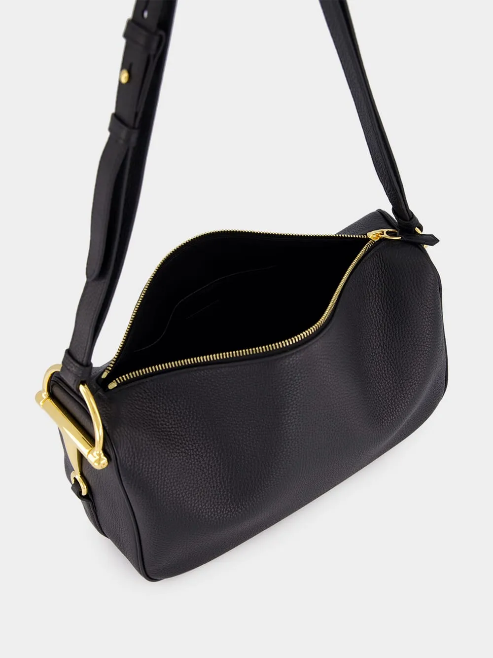 Black Half Horsebit Medium Shoulder Bag sold by Fashion Clinic product image thumbnail 5