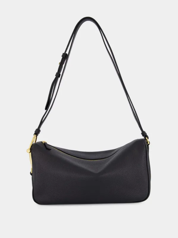 Black Half Horsebit Medium Shoulder Bag sold by Fashion Clinic
