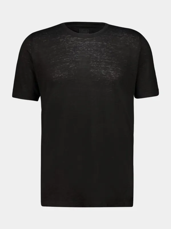 Black Linen T-Shirt sold by Fashion Clinic