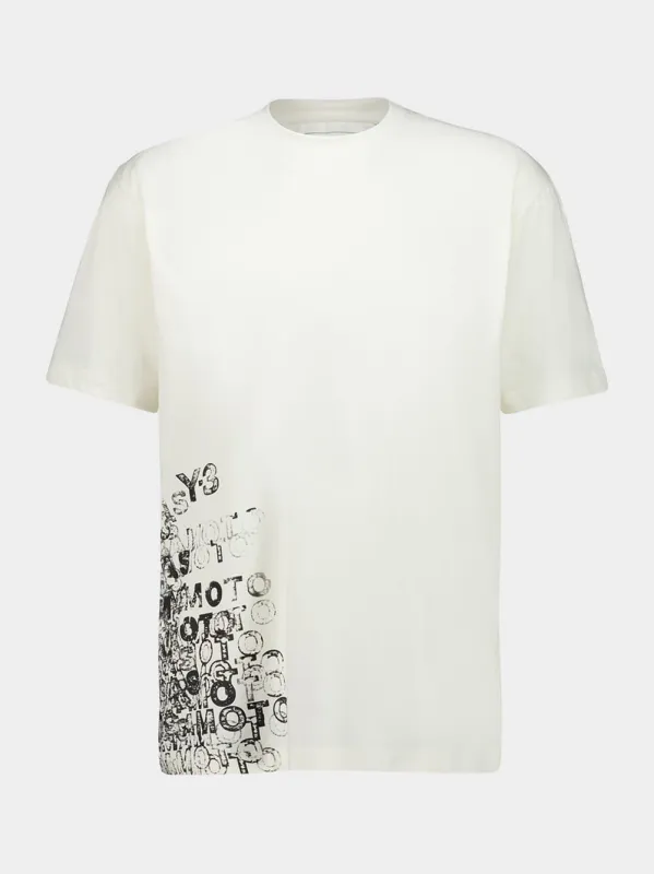 Chalk White GFX Cotton T-Shirt sold by Fashion Clinic