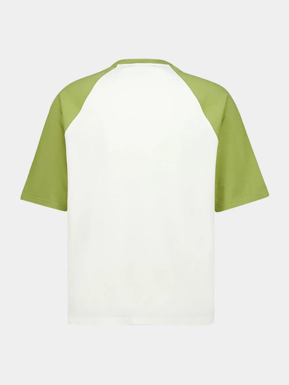 Cream and Matcha Green Boxy Fit Cotton T-Shirt sold by Fashion Clinic product image thumbnail 2