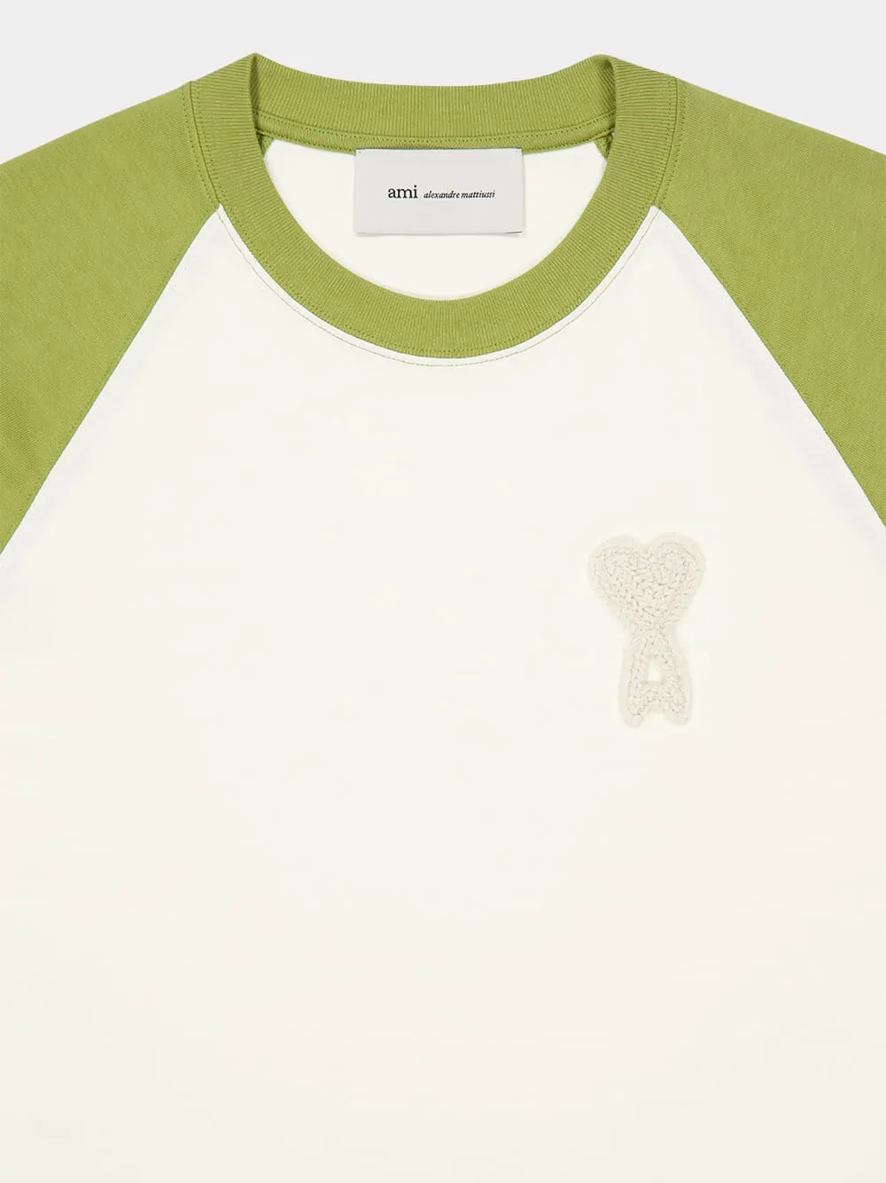 Cream and Matcha Green Boxy Fit Cotton T-Shirt sold by Fashion Clinic product image thumbnail 3