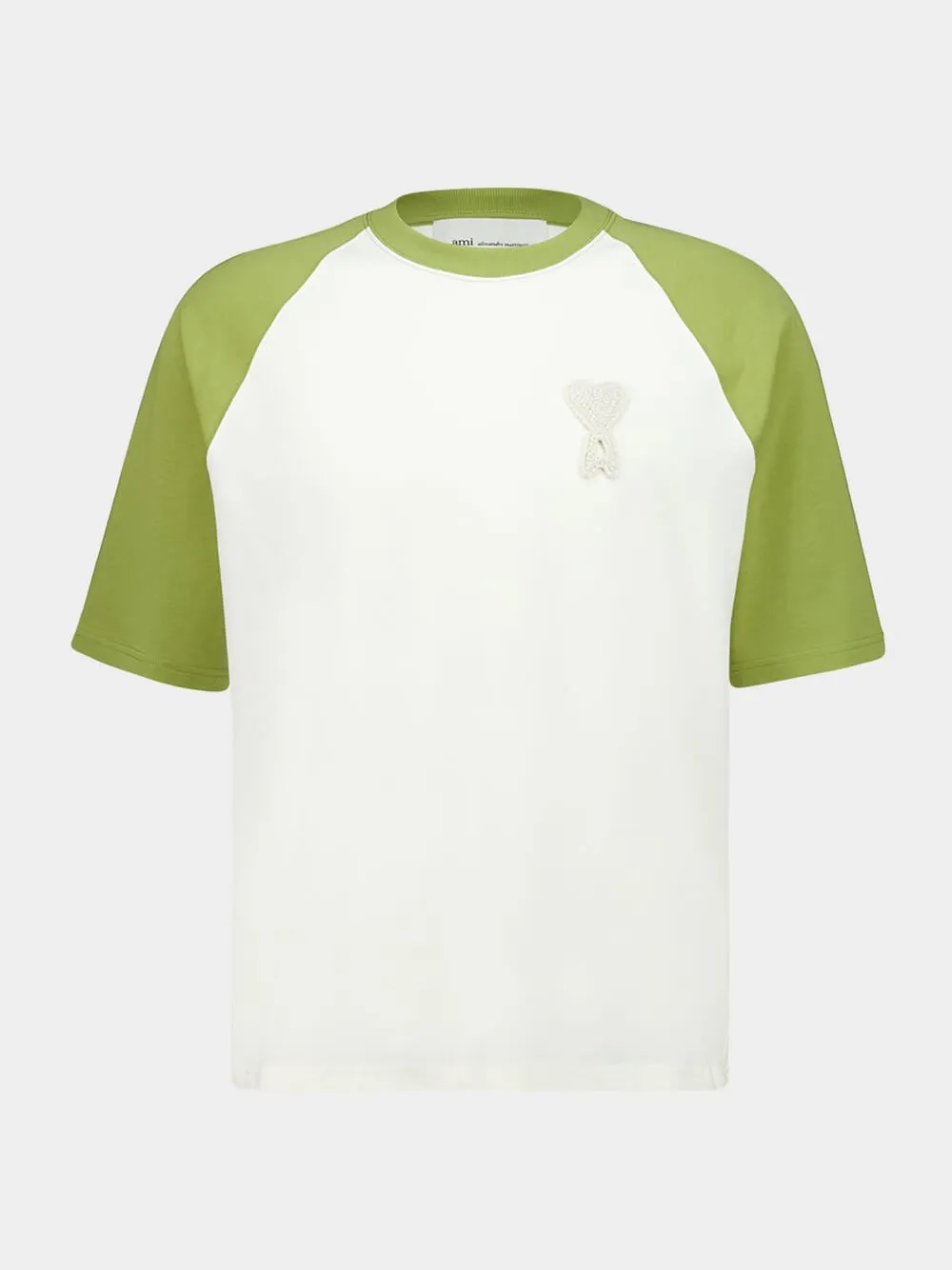 Cream and Matcha Green Boxy Fit Cotton T-Shirt sold by Fashion Clinic
