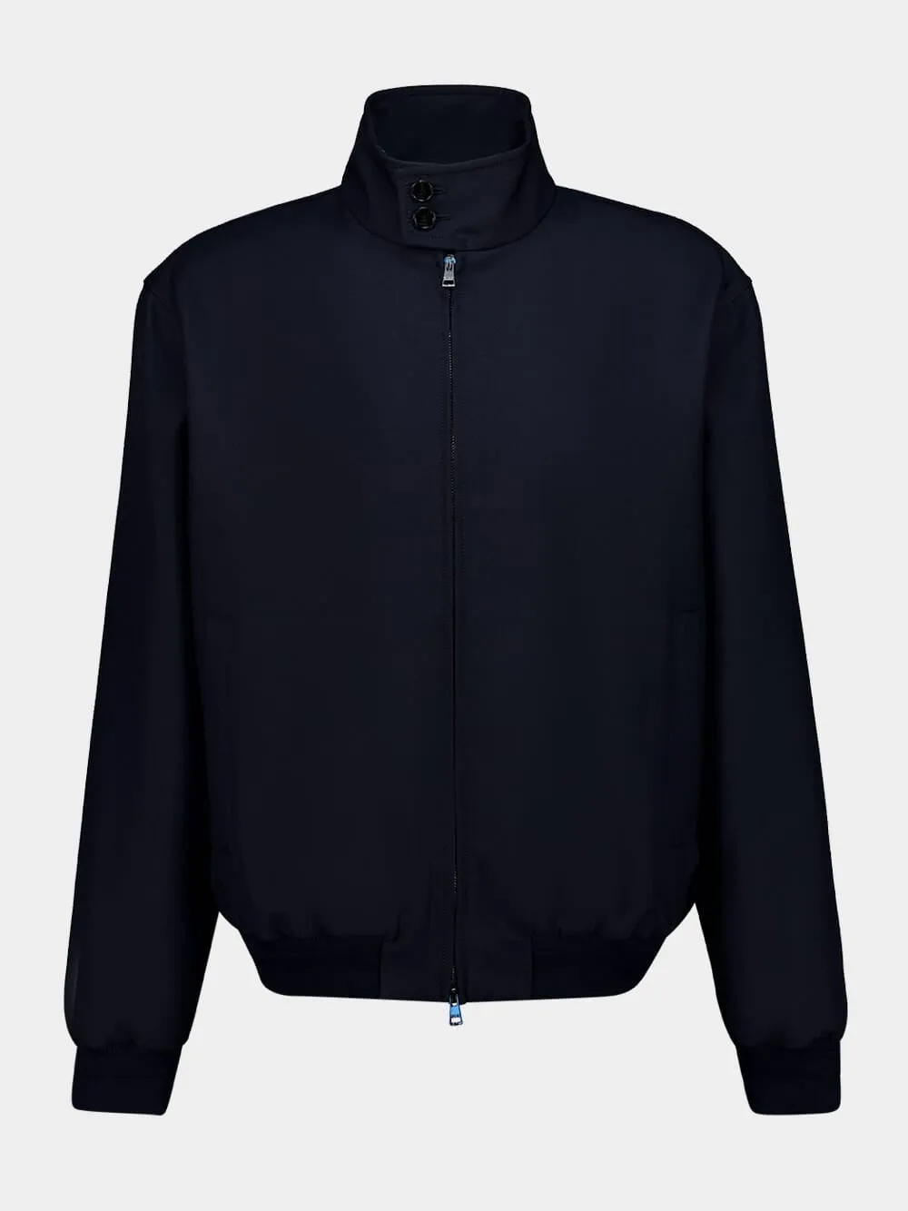 Blue Wool Blend Bomber Jacket sold by Fashion Clinic