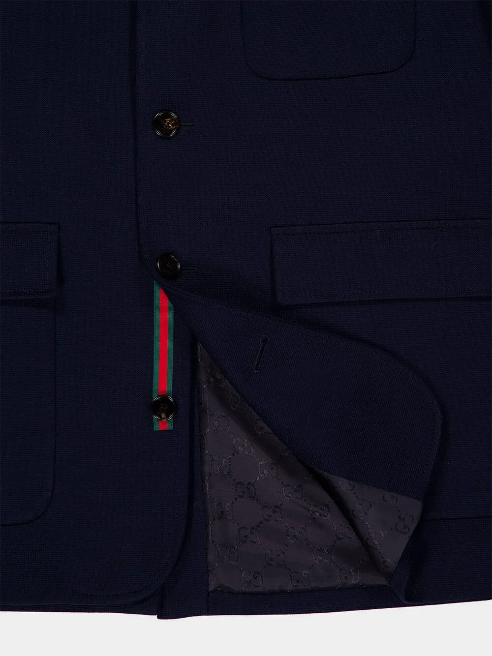 Dark Blue Cotton Jersey Blazer sold by Fashion Clinic product image thumbnail 5