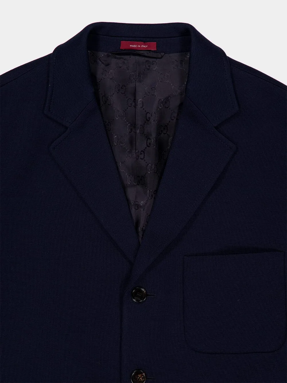Dark Blue Cotton Jersey Blazer sold by Fashion Clinic product image thumbnail 3