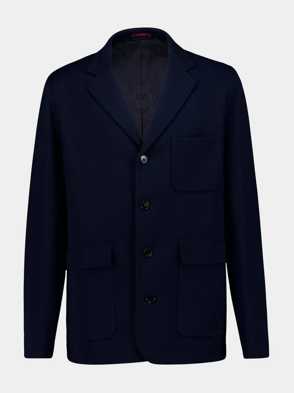 Dark Blue Cotton Jersey Blazer sold by Fashion Clinic