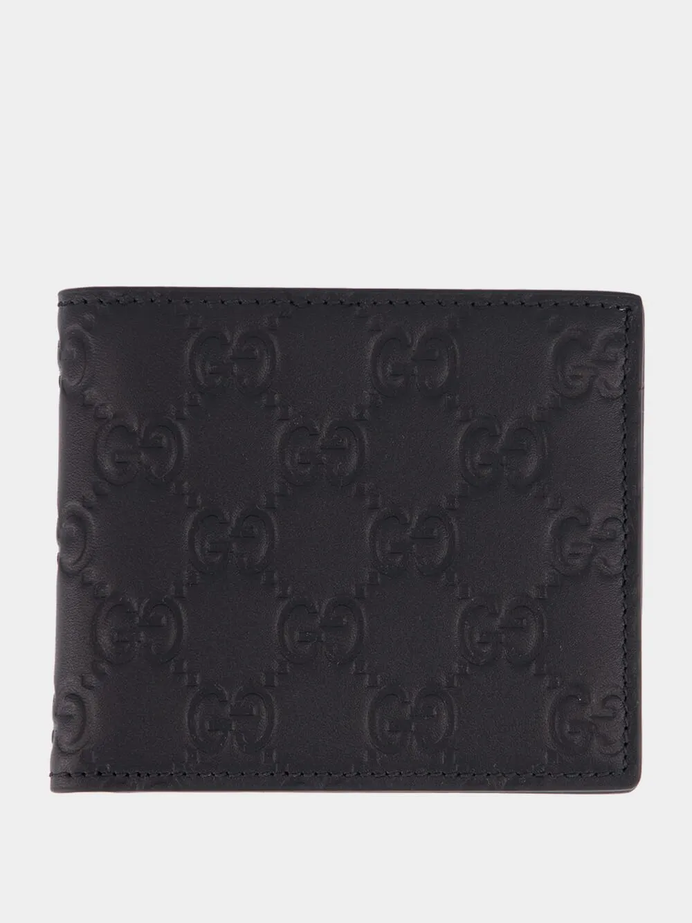 Black GG Leather Wallet sold by Fashion Clinic