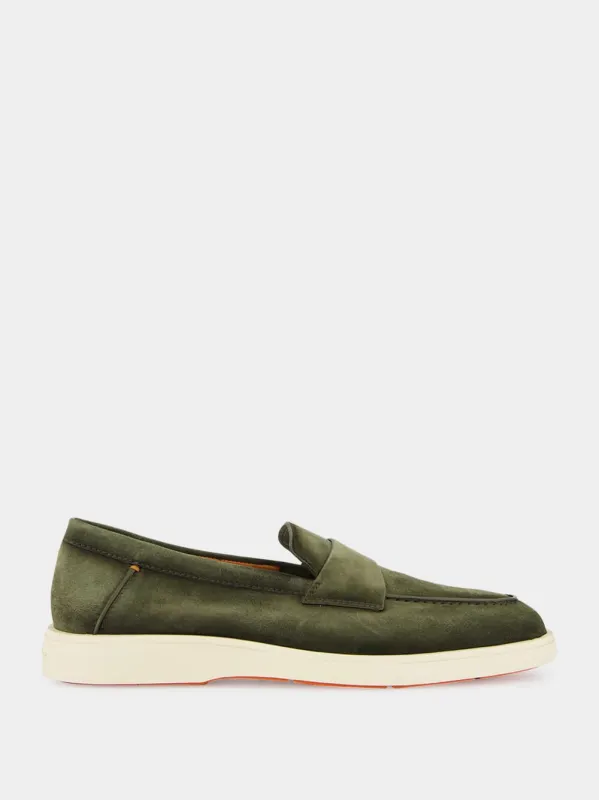 Green Penny Suede Loafers sold by Fashion Clinic