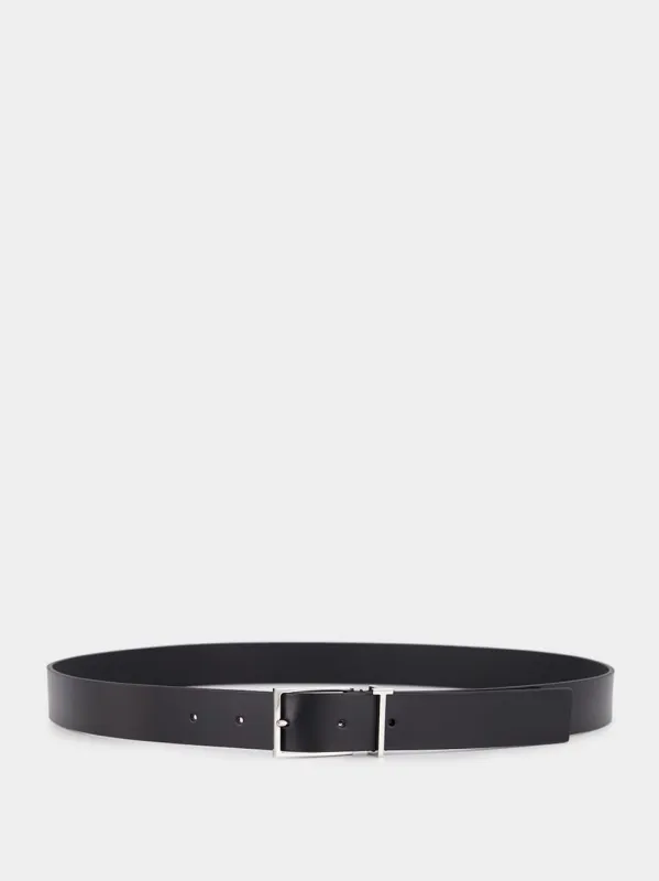 Black Vacchetta Leather T-Loop Belt sold by Fashion Clinic