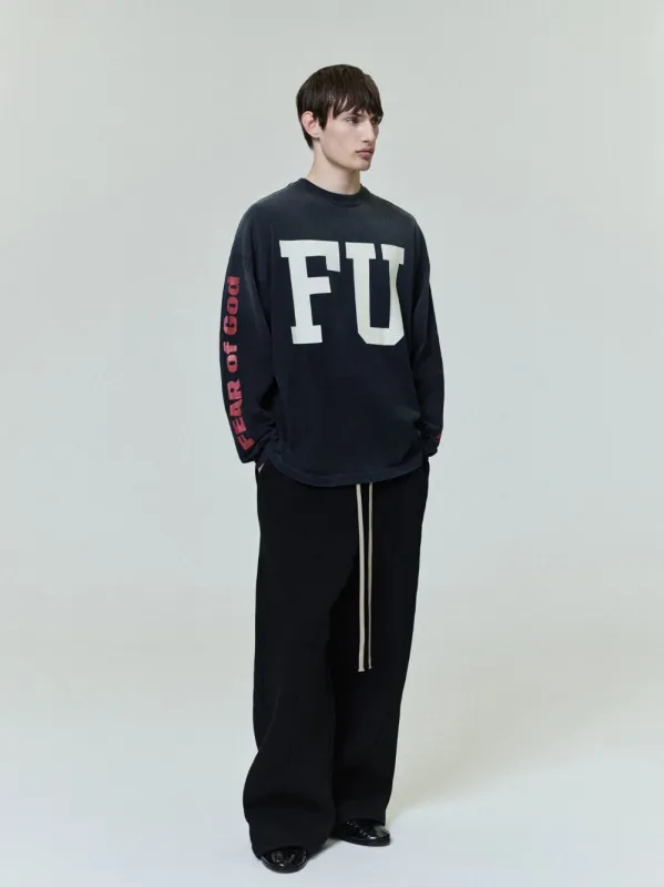 Black Freedom Relaxed Long Sleeve Cotton Top made by Fear of God