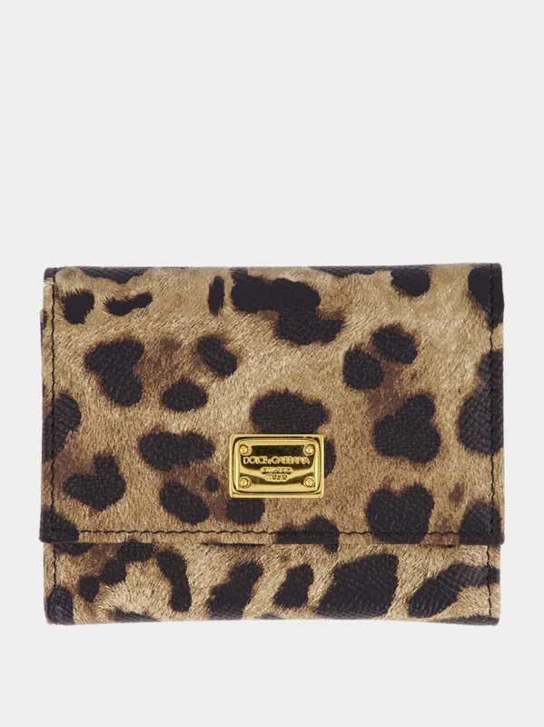 Leopard-Print Dauphine Calfskin Wallet sold by Fashion Clinic