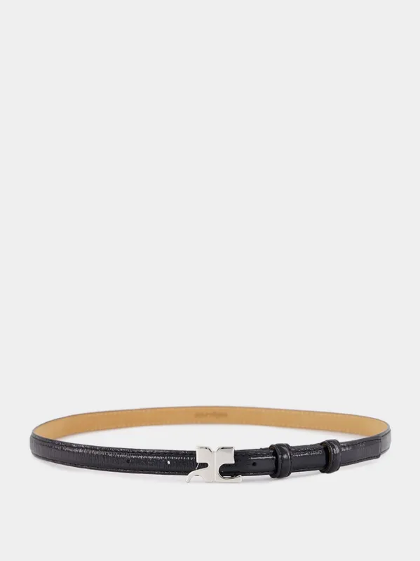Black AC Naplack Leather Belt sold by Fashion Clinic