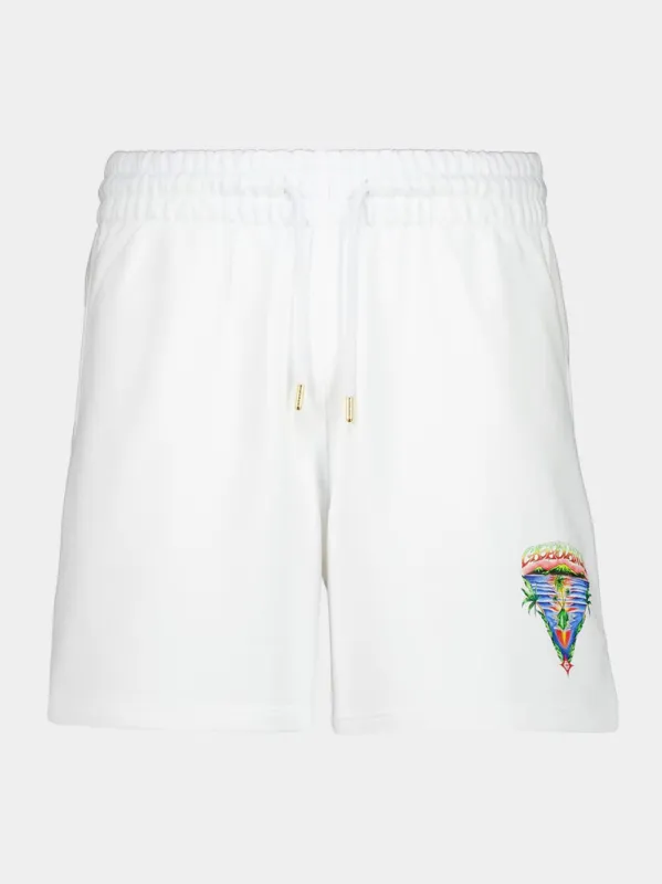 White Innocence Triangle Sweatshorts made by Casablanca