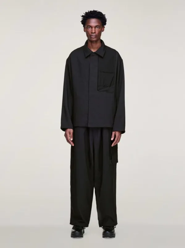 Black Sport Uniform Straight-Leg Trousers sold by Fashion Clinic