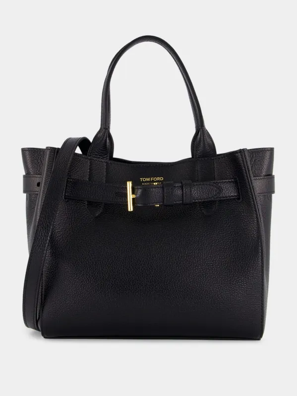 Black Leather Belted Tote Bag sold by Fashion Clinic