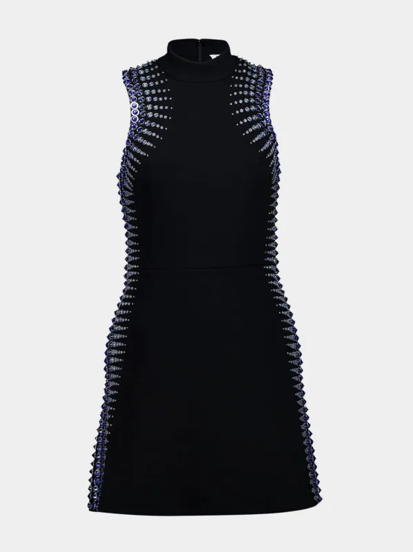 Black Embellished Sleeveless Mini Dress made by Casablanca