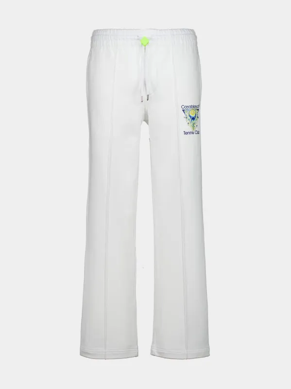 White Tennis Club Icon Pintuck Joggers made by Fashion Clinic