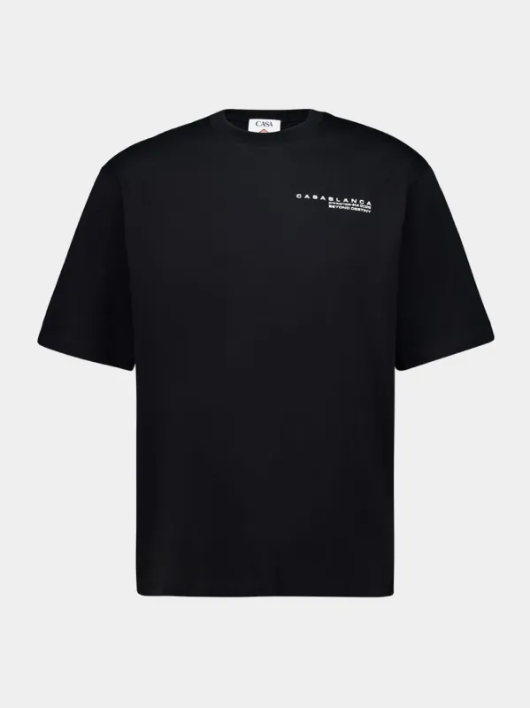 Black Glitch Orchid Oversized T-Shirt made by Casablanca