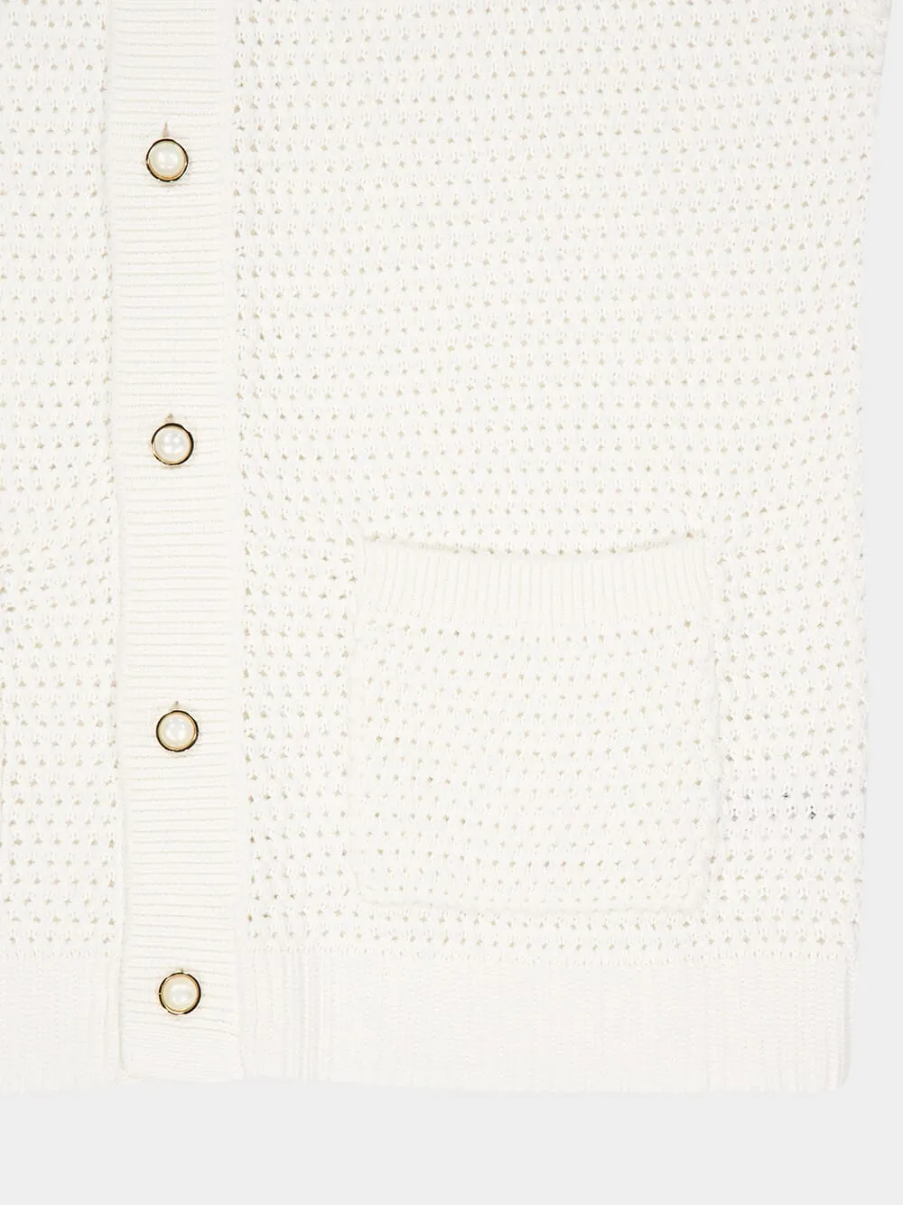 White and Grey Tennis Crochet Shirt sold by Fashion Clinic product image thumbnail 4