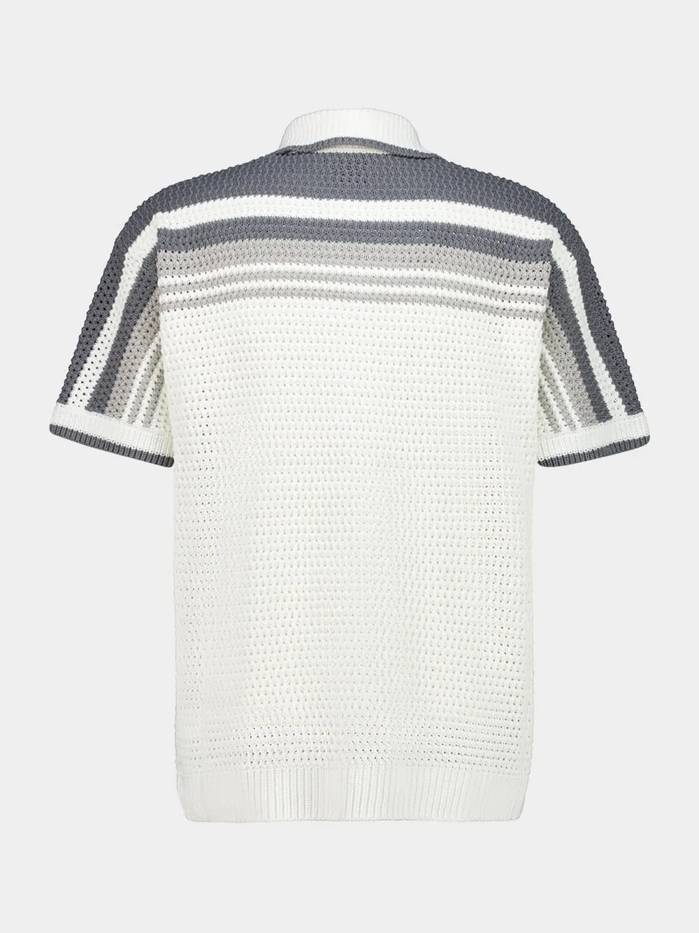 White and Grey Tennis Crochet Shirt sold by Fashion Clinic product image thumbnail 2