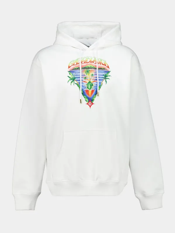 White Innocence Triangle Long Sleeve Hooded Sweatshirt sold by Fashion Clinic