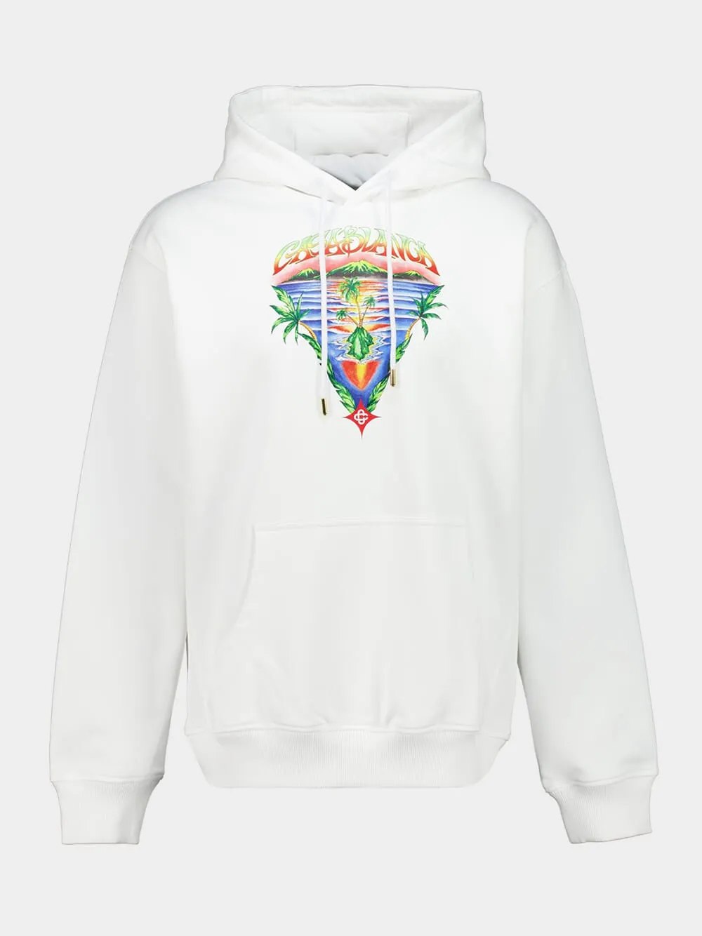 White Innocence Triangle Long Sleeve Hooded Sweatshirt sold by Fashion Clinic