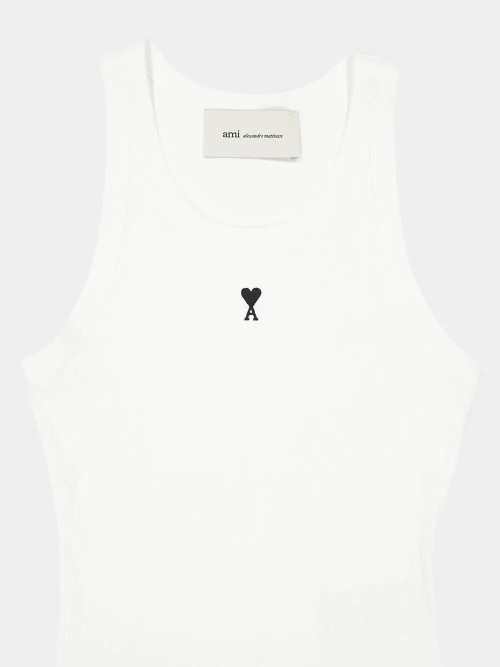 White Tank Top with Contrasted Ami de Coeur sold by Fashion Clinic product image thumbnail 3