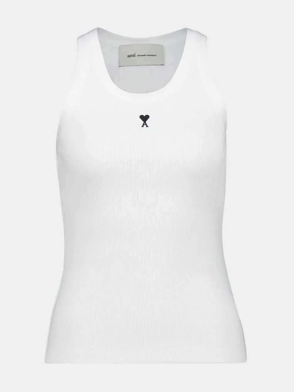 White Tank Top with Contrasted Ami de Coeur sold by Fashion Clinic