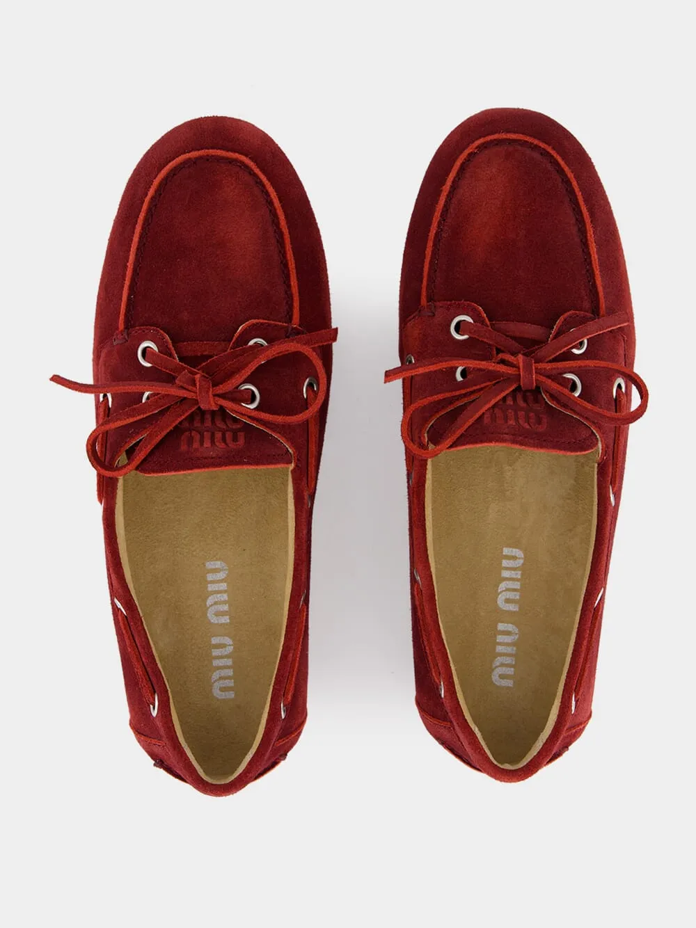 Red Calf Leather Moccasins with Laces sold by Fashion Clinic product image thumbnail 4