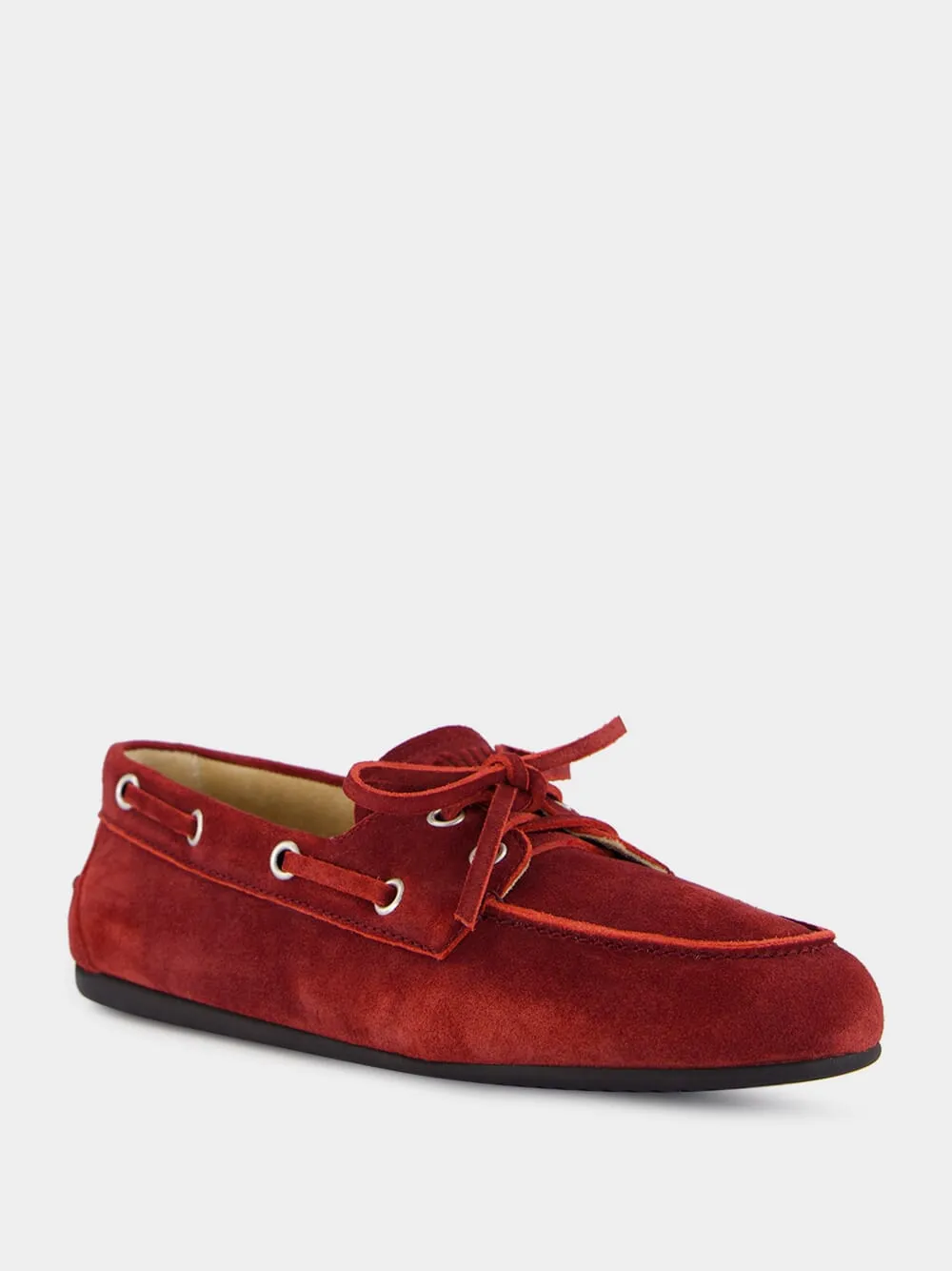 Red Calf Leather Moccasins with Laces sold by Fashion Clinic product image thumbnail 2