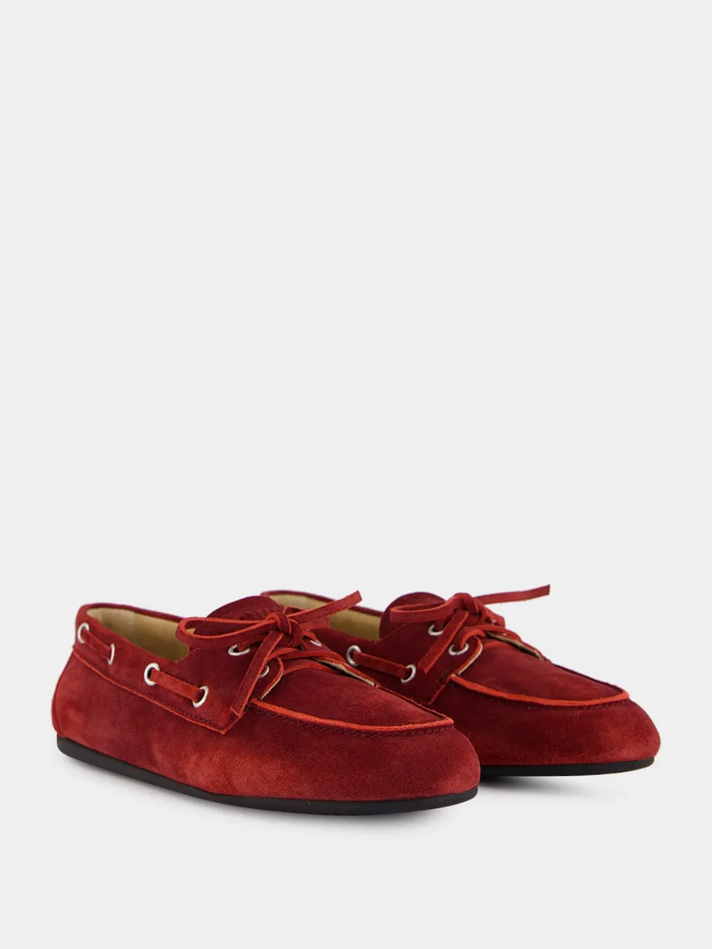 Red Calf Leather Moccasins with Laces sold by Fashion Clinic product image thumbnail 3