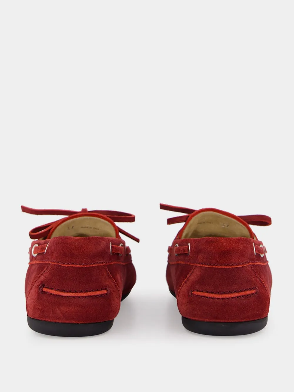 Red Calf Leather Moccasins with Laces sold by Fashion Clinic product image thumbnail 5