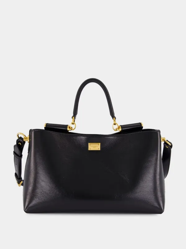 Vittoria Handbag in Black Calfskin sold by Fashion Clinic