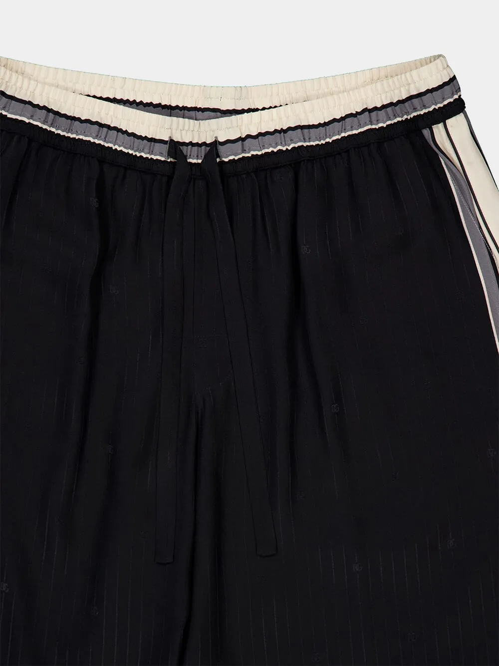 Black Vanity Silk Bermuda Shorts with Logo sold by Fashion Clinic product image thumbnail 5