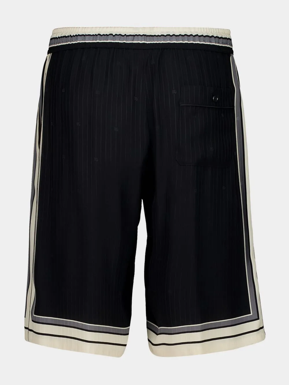 Black Vanity Silk Bermuda Shorts with Logo sold by Fashion Clinic product image thumbnail 3