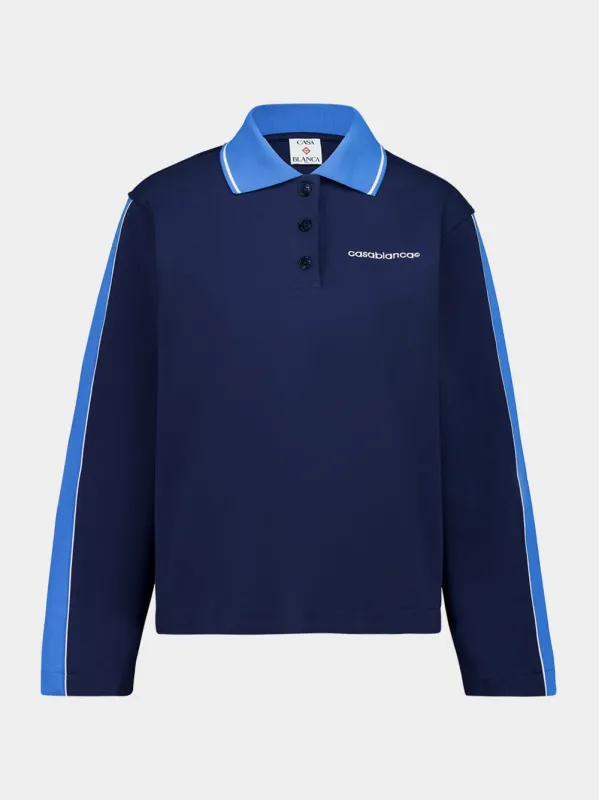 Navy Punto Polo Collared Sweatshirt sold by Fashion Clinic