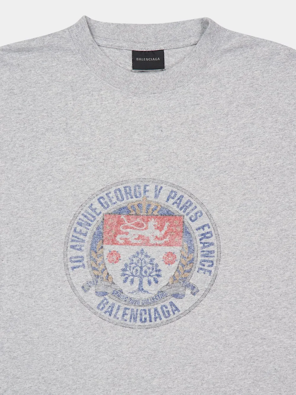 Grey Standard Fit Cotton T-Shirt sold by Fashion Clinic product image thumbnail 3