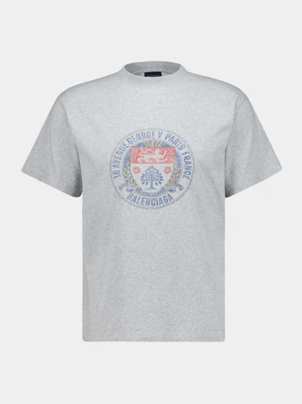 Grey Standard Fit Cotton T-Shirt made by Balenciaga