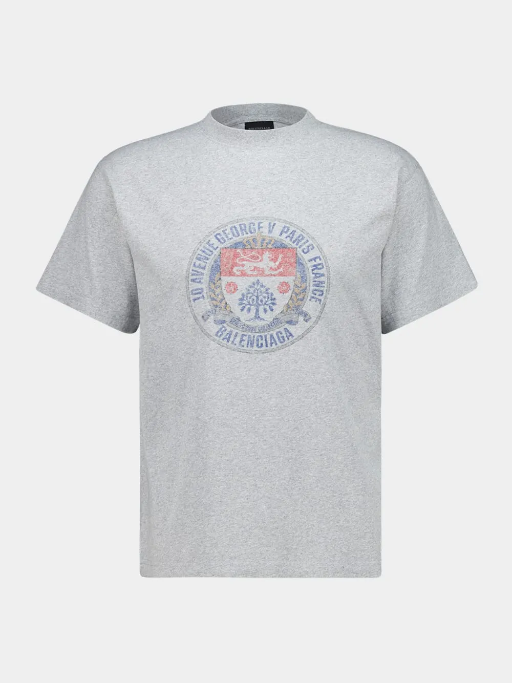 Grey Standard Fit Cotton T-Shirt sold by Fashion Clinic