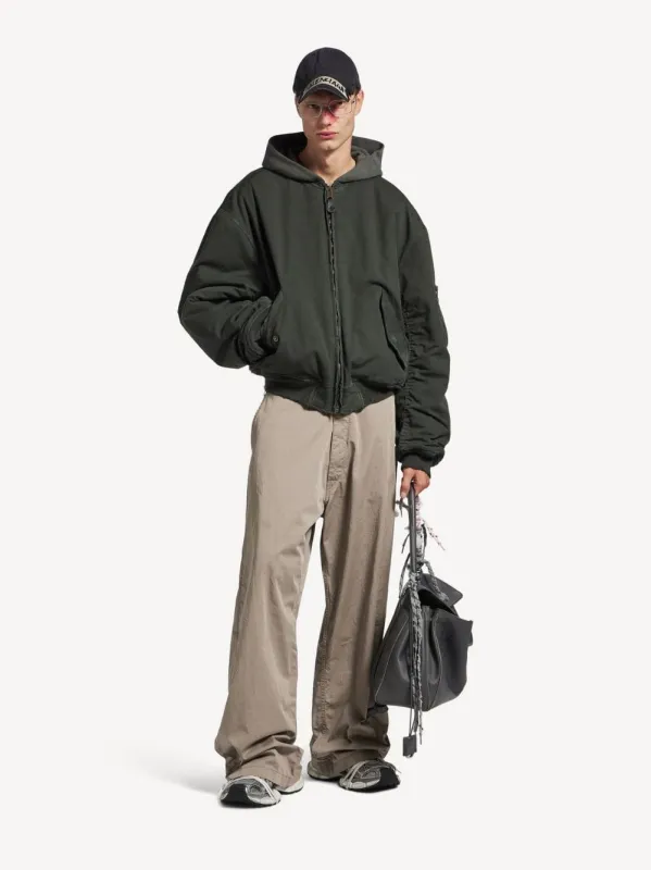 New Beige Cotton Workwear Pants sold by Fashion Clinic