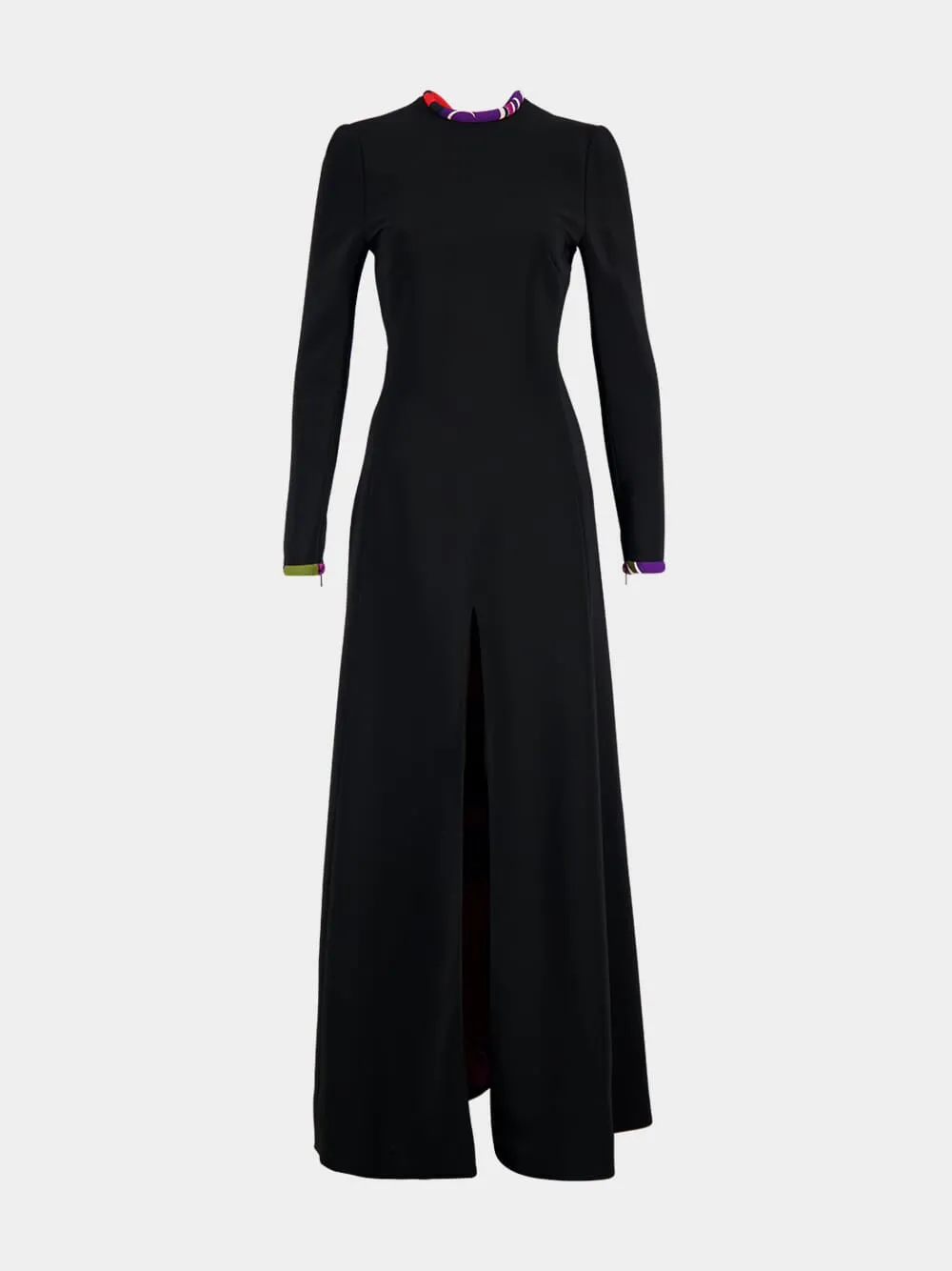 Black Maxi Dress with Printed Back Detail sold by Fashion Clinic