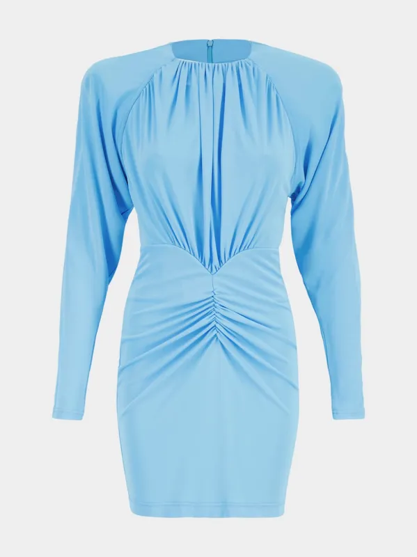 New Sky Blue Pleated Jersey Mini Dress made by Stella McCartney