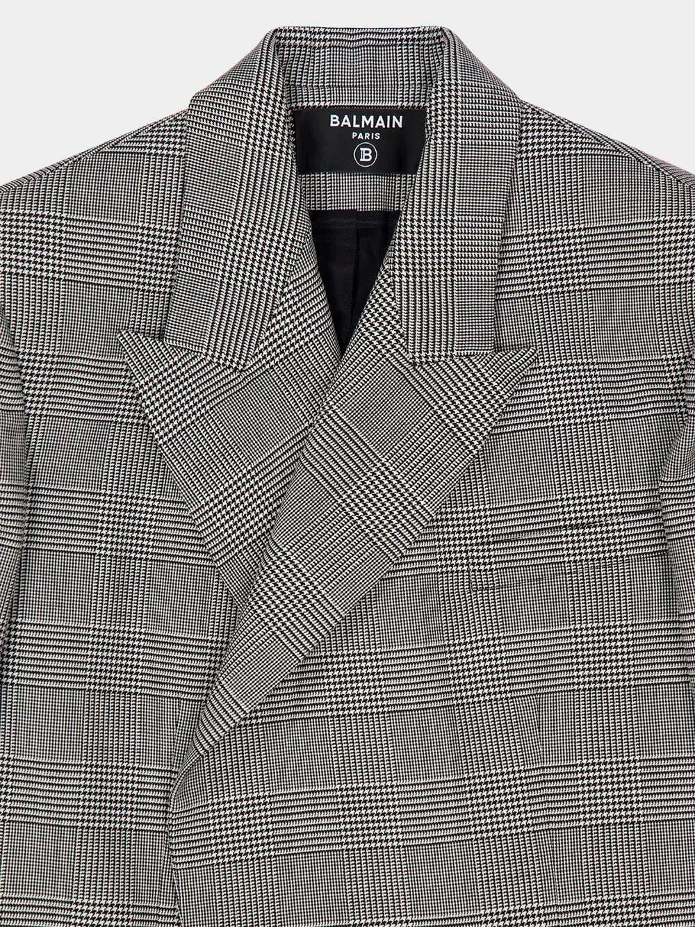 Black Oversized Prince of Wales Jacquard Jacket sold by Fashion Clinic product image thumbnail 5