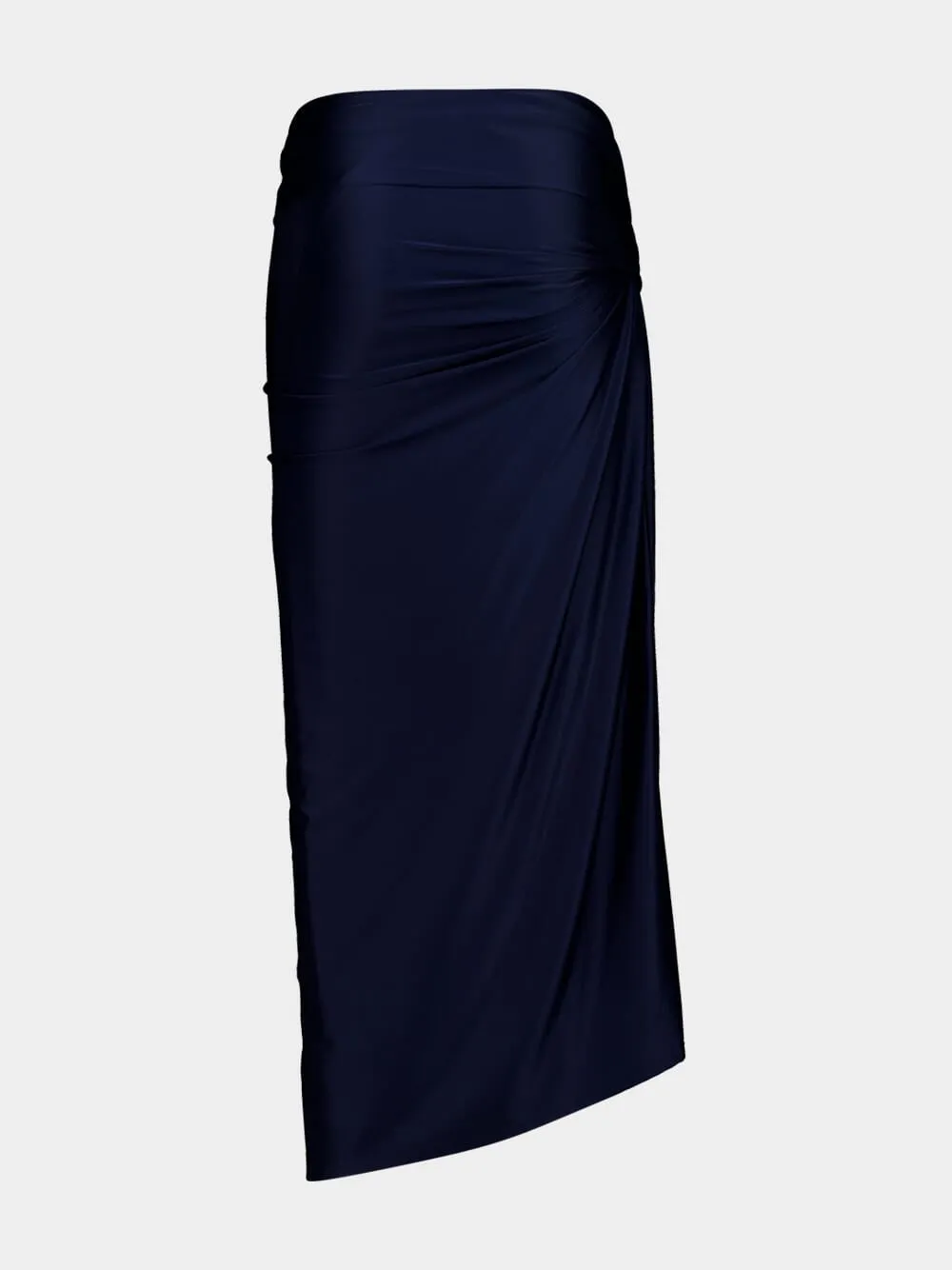Navy Piercing Detail Midi Jersey Skirt sold by Fashion Clinic product image thumbnail 3