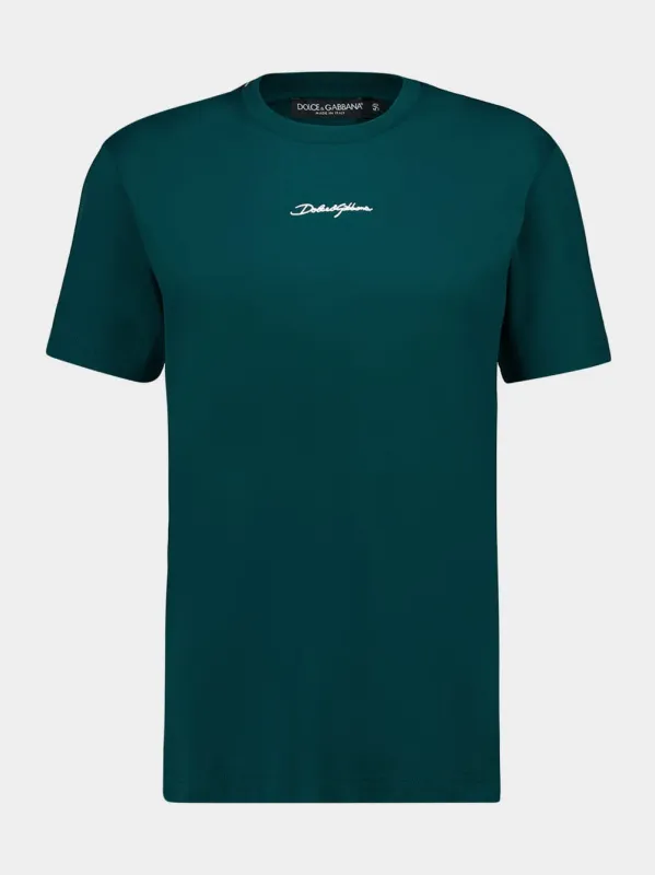 Dark Green Cotton T-Shirt made by Fashion Clinic