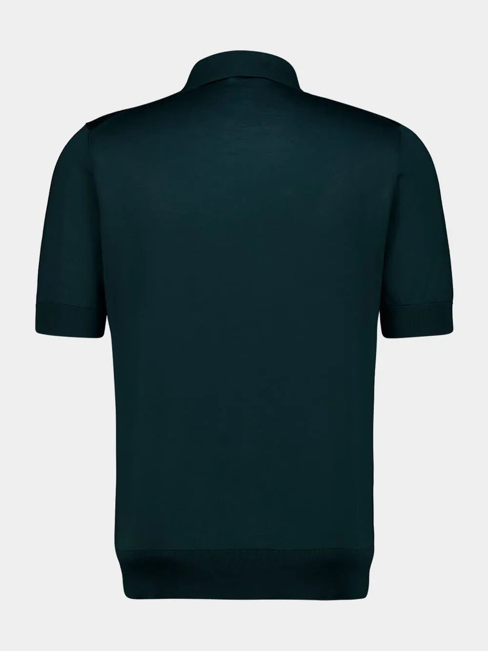 Dark Green Silk Polo Shirt sold by Fashion Clinic product image thumbnail 4